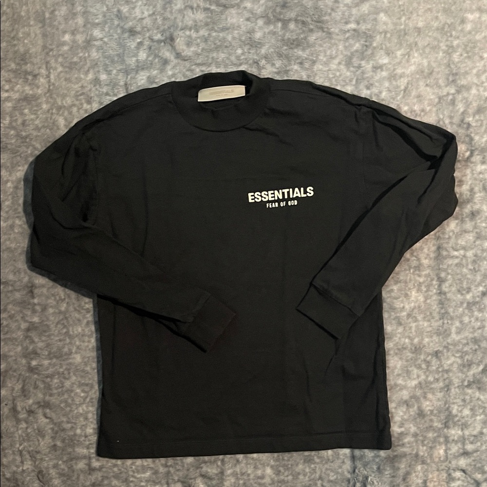 Essentials fear of God Black oversized Graphic Long Sleeve Tee